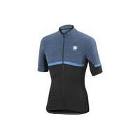 Sportful Giara Short Sleeve Jersey | Black/Blue - XXL