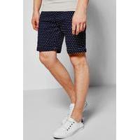 Spot Shorts In Mid Length - navy