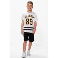 Speedway 89 T-Shirt & Jersey Shorts Set - white