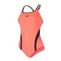 Speedo Fit Pinnacle Kickback Swimsuit - Orange, Orange