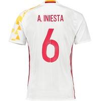 Spain Away Shirt 2016 - Kids with A.Iniesta 6 printing, N/A