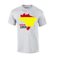 spain 2014 country flag t shirt grey