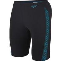 Speedo Monogram Jammer Swim Shorts - Mens - Black/Blue