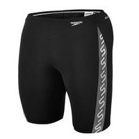 speedo monogram jammer swim shorts mens blackgrey