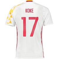 Spain Away Shirt 2016 - Kids with Koke 17 printing, N/A