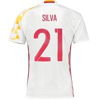 Spain Away Shirt 2016 - Kids with David Silva 21 printing, N/A