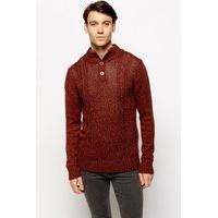 speckled button neck jumper