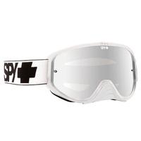 Spy Ski Goggles WOOT RACE WHITE - SMOKE W/ SILVER MIRROR (+CLEAR ANTI FOG W/ POSTS)