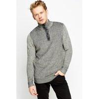 speckled button neck jumper