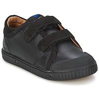 springcourt ge1v leather boyss childrens shoes trainers in black