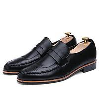 Spring Autumn Men\'s Genuine Leather Breathable Non-slip Slip-on Flat Shoes for Party/Business/Working