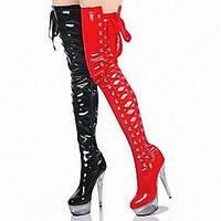 Spring / winter / sexy fashion 15cm ribbon Knee Boots high heeled with fine crystal waterproof multi-color