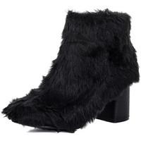 spylovebuy dragoon synthetic furry hairy block heel ankle boots shoes  ...