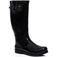 Spylovebuy ARCTIC Flat Festival Wellies Wellington Rain Boots Black women\'s Wellington Boots in black