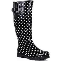 Spylovebuy KARLIE Flat Festival Wellies Wellington Knee High Rain Boots women\'s Mid Boots in black