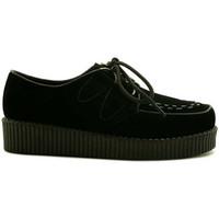 Spylovebuy JOSEPHINE Lace Up Flat Platform Creeper Sneaker Pumps - Black S women\'s Casual Shoes in black