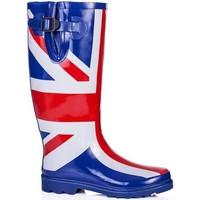 Spylovebuy Spy Love Buy OUTLAND Flat Union Jack Festival Wellies Rain Boots women\'s Wellington Boots in blue