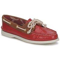 sperry top sider ao 2 eye womens boat shoes in red