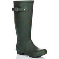 Spylovebuy ARCTIC Adjustable Buckle Flat Festival Wellies Rain Boots - Gre women\'s Wellington Boots in green