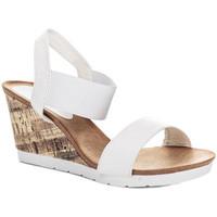 Spylovebuy CHANTELLE Open Peep Toe Wedge Heel Barely There Sandals Shoes - women\'s Sandals in white