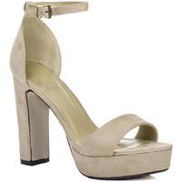 Spylovebuy LAURA Platform Block Heel Barely There Sandals Shoes - Beige Su women\'s Court Shoes in BEIGE
