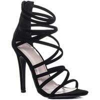 Spylovebuy UZI Open Peep Toe High Heel Stiletto Strappy Sandals Shoes - Bl women\'s Sandals in black