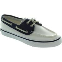 sperry top sider bahama womens white and navy canvas lace up boat styl ...