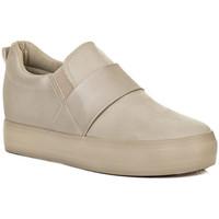 Spylovebuy PYTHON Platform Hidden Wedge Heel Loafer Shoes - Beige Suede St women\'s Slip-ons (Shoes) in BEIGE