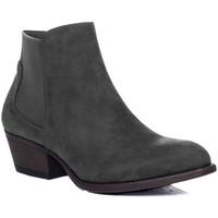 Spylovebuy BELLA Block Heel Chelsea Ankle Boots - Grey Suede Style women\'s Mid Boots in grey