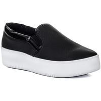 Spylovebuy RASPBERRY Platform Croc Print Flat Loafer Shoes - Black White L women\'s Slip-ons (Shoes) in black