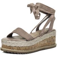 Spylovebuy POPPY Espadrille Gladiator Sandals Shoes - Mocha Suede Style women\'s Sandals in brown