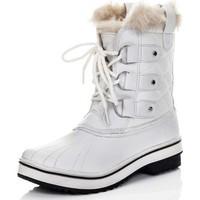 Spylovebuy WOLF Lace Up Flat Winter Snow Boots - White women\'s Snow boots in white