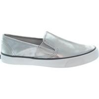 sperry top sider seaside metallic womens slip ons shoes in silver