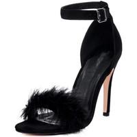 Spylovebuy LUCY Adjustable Buckle High Heel Party Shoes - Black Suede Styl women\'s Sandals in black