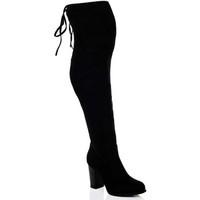 spylovebuy dragon lace up block heel over knee tall boots black suede  ...