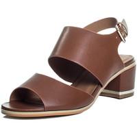 spylovebuy olivia wide fit mid heel sandals shoes tan leather style wo ...