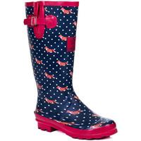 Spylovebuy IGLOO Adjustable Buckle Flat Festival Wellies Rain Boots - Fox women\'s Wellington Boots in red