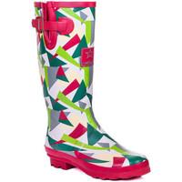 Spylovebuy IGLOO Adjustable Buckle Flat Festival Wellies Rain Boots - Geo women\'s Wellington Boots in red