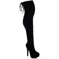 Spylovebuy CLOSER Platform High Heel Stiletto Over Knee Tall Boots - Black women\'s High Boots in black