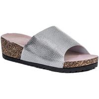Spylovebuy CUPCAKE Open Peep Toe Platform Wedge Heel Slider Sandals Shoes women\'s Mules / Casual Shoes in Silver
