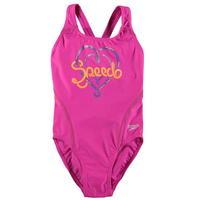 Speedo Logo Sportsback Girls Swimsuit