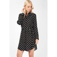 SPOT PRINT VISCOSE SHIRT DRESS