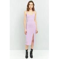 sparkle fade thigh high slit midi dress lilac