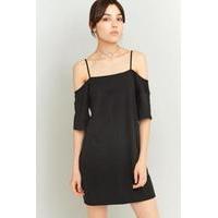 sparkle fade cold shoulder dress black