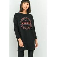 Sparkle & Fade Wonder Black Sweatshirt Dress, BLACK