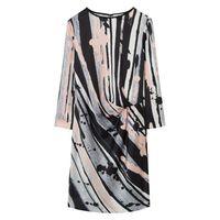 Splash Art Drape Dress - Peachy Keen
