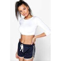 space dye knitted gym running shorts navy