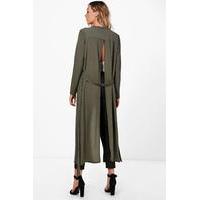 split back tailored duster khaki