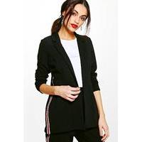 sports stripe blazer black