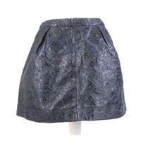 Spotlight by Warehouse - Size 10 - Black & Midnight Blue - Jacquard weave Mini Skirt